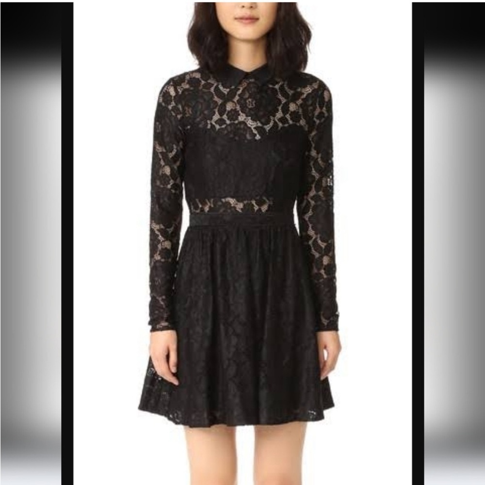 Likely Revolve Fillmore Lace Long Sleeve Gothic Sweetheart Dress Black NWT